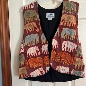 VTG-soho Compagnie-Small-multicolored ,quilted, needlepoint, elephant vest